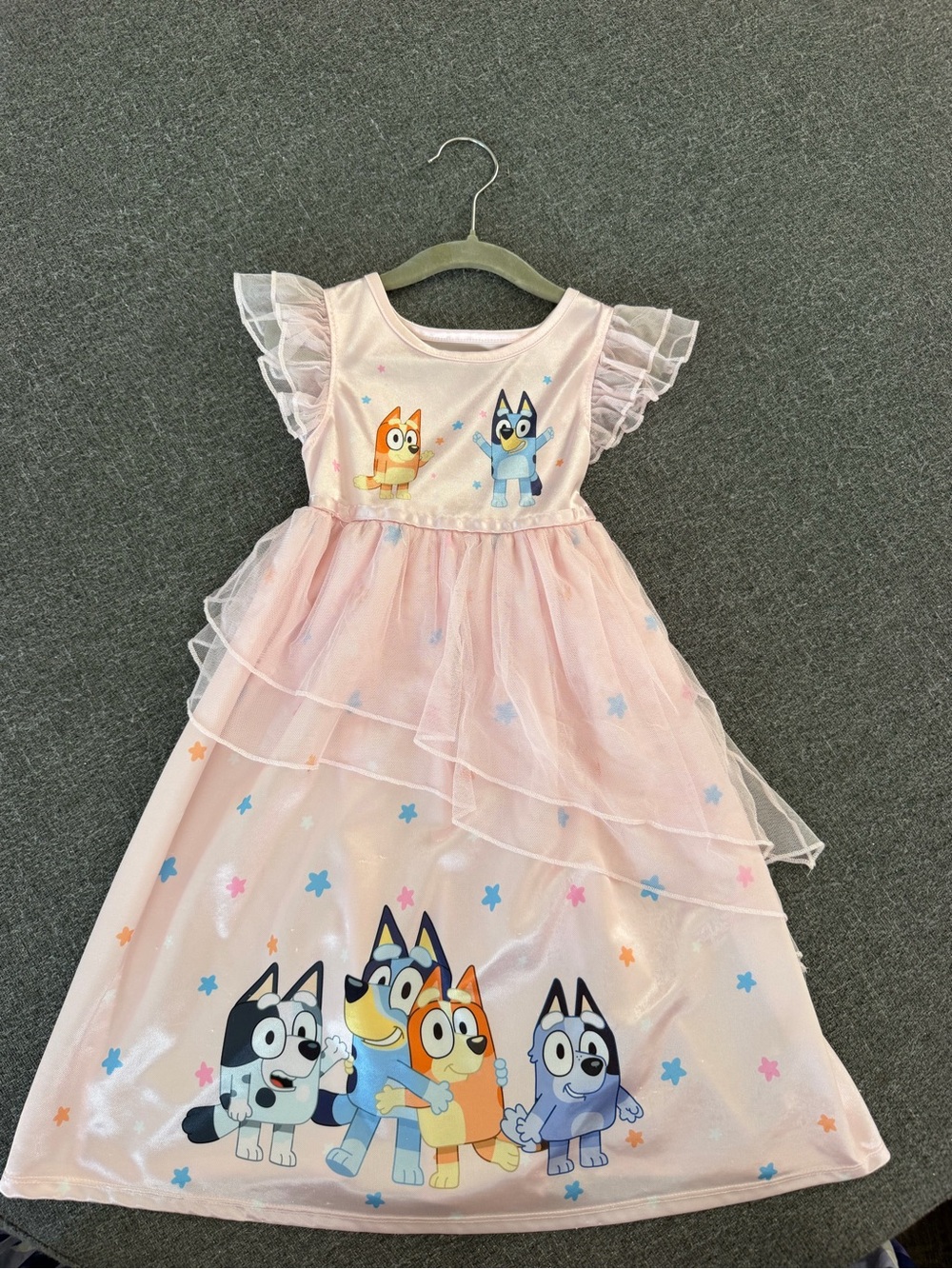 Pink Bluey Characters Girls Nightgown